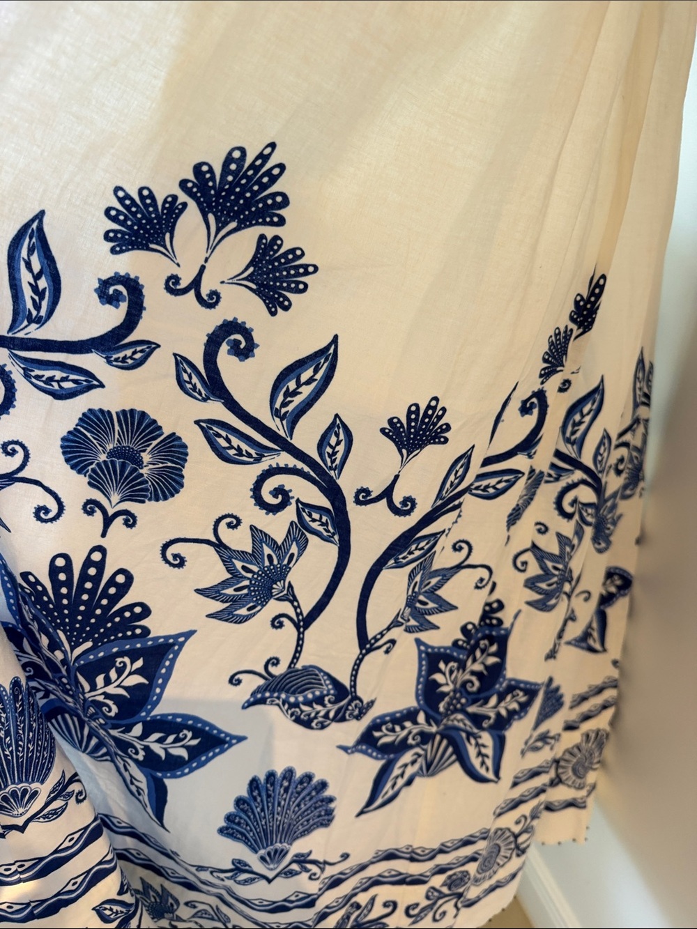 FARM Rio White Midi Dress with Blue Floral Embroidery - Picture 9 of 9